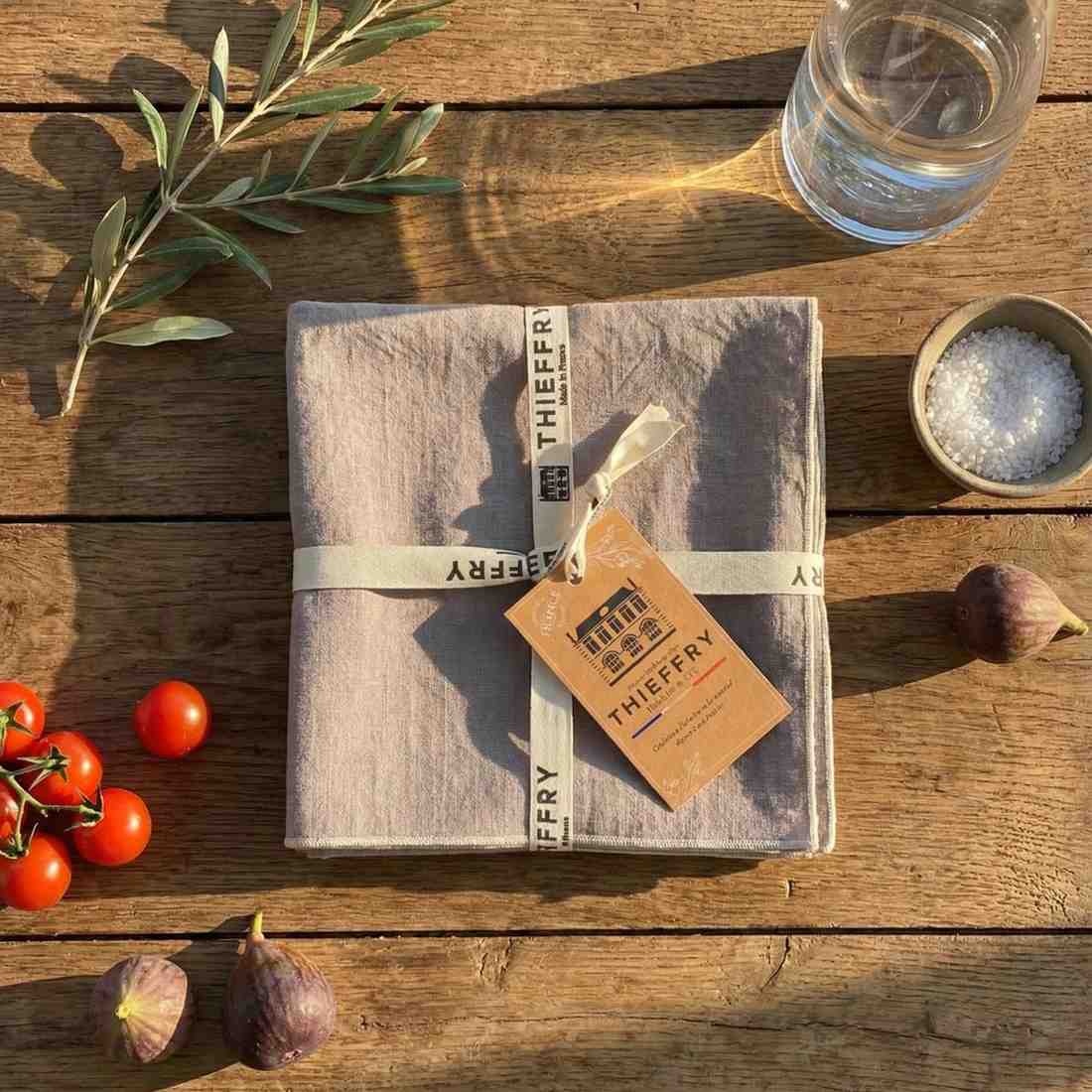 Thieffry Contrast Trim Napkin, Bisque