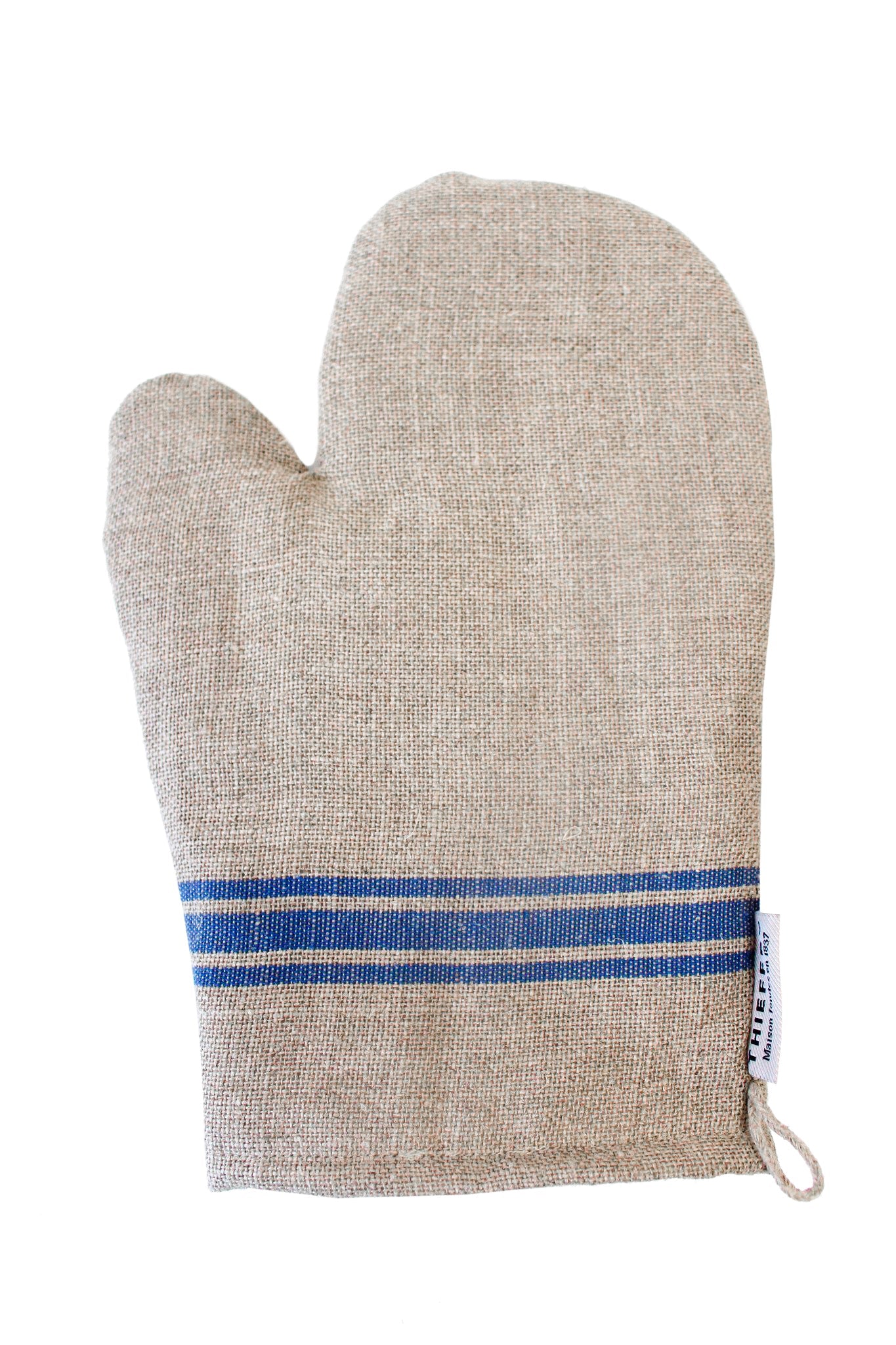 Thieffry Belgian Linen Oven Mitt, Blue