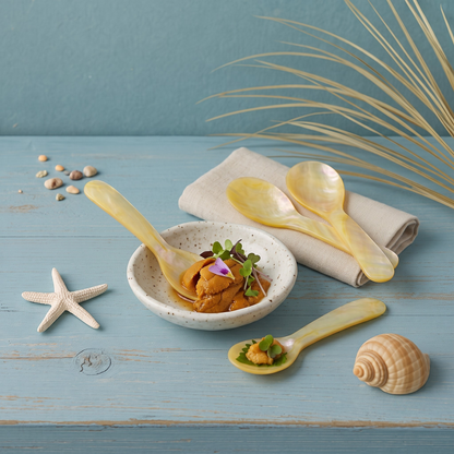 Seashell Spoons, Small Set of 4, Yellow