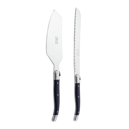Laguiole Cake Serving Set, Black in Wooden Box