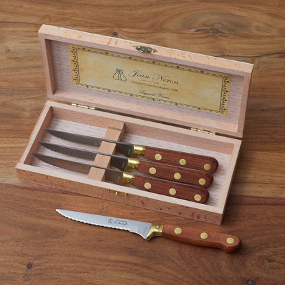 La Fourmi 4 Piece Laiton Steak Knife Set in Wood Presentation Box