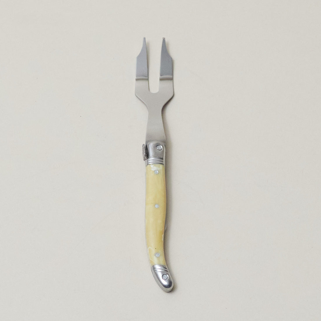 Laguiole Mini Cheese Fork Pale Horn