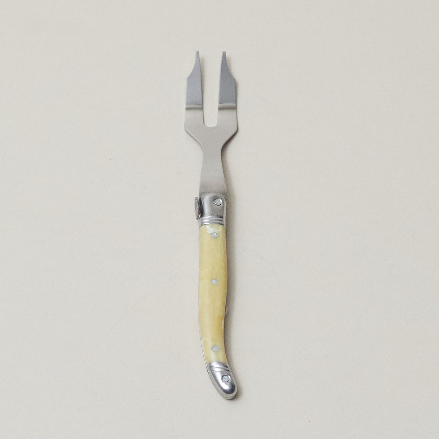 Laguiole Mini Cheese Fork Pale Horn