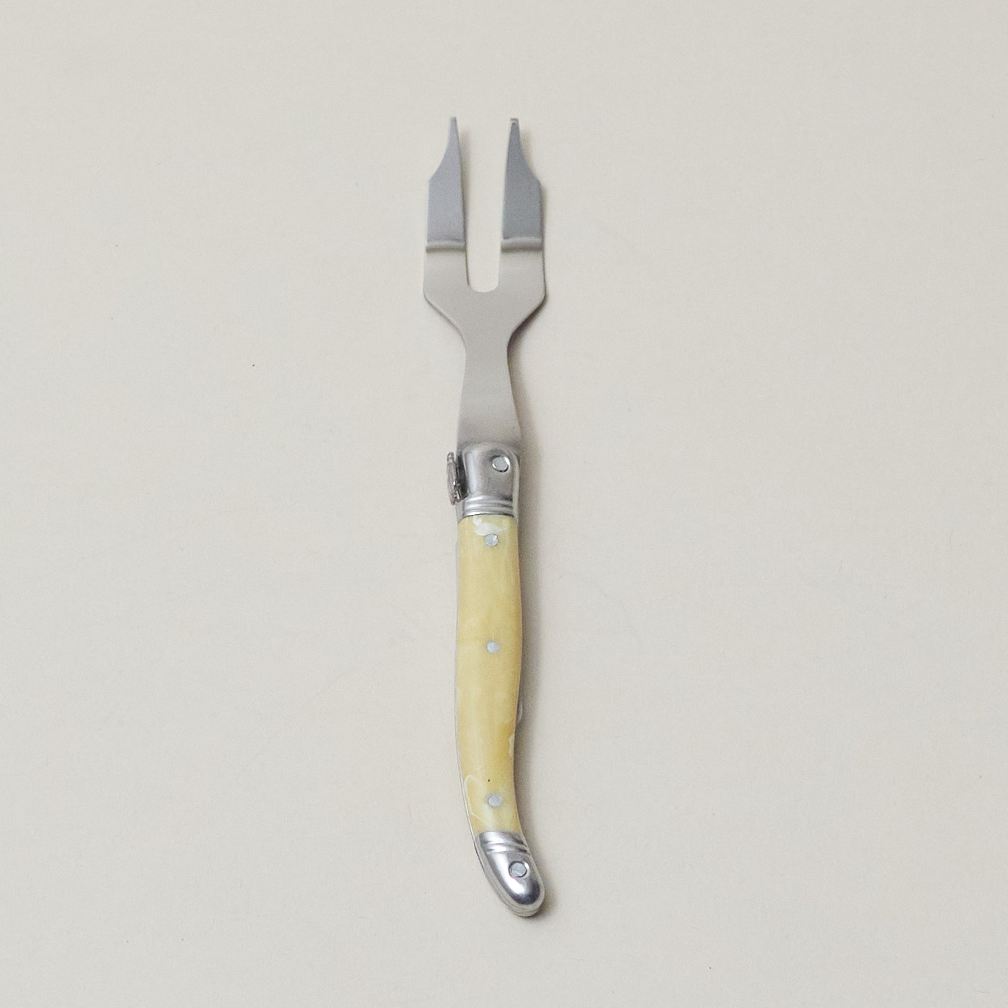 Laguiole Mini Cheese Fork Pale Horn