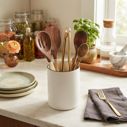 Harlow Utensil Holder, White