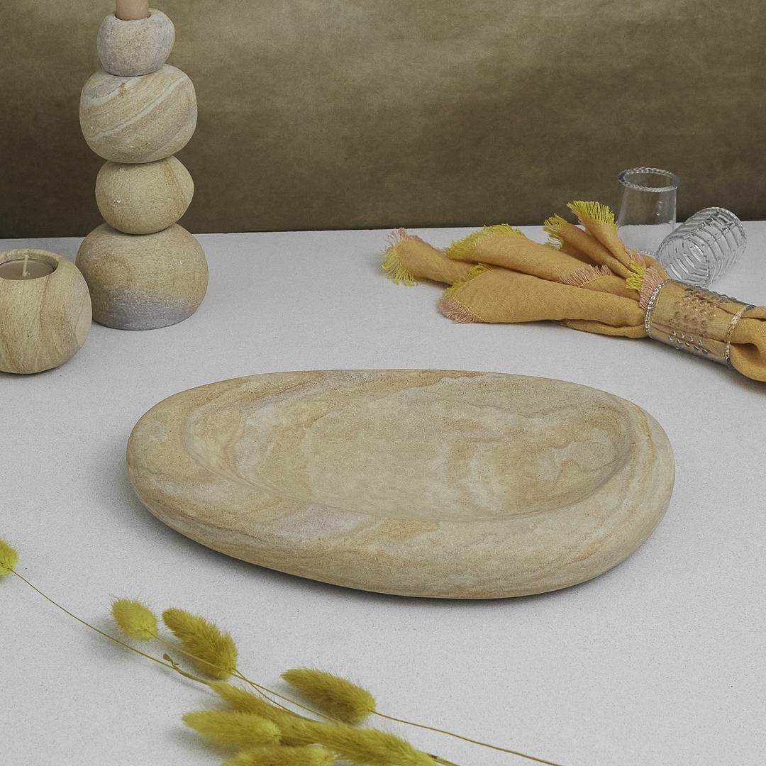 Rainbow Sandstone Pebble Catchall