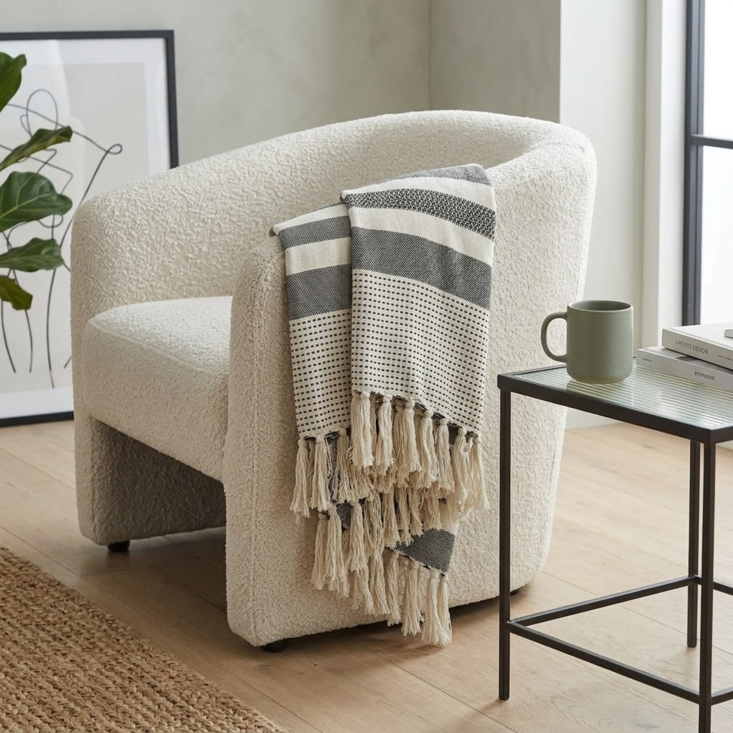 Keni Recycled Throw, Ivory