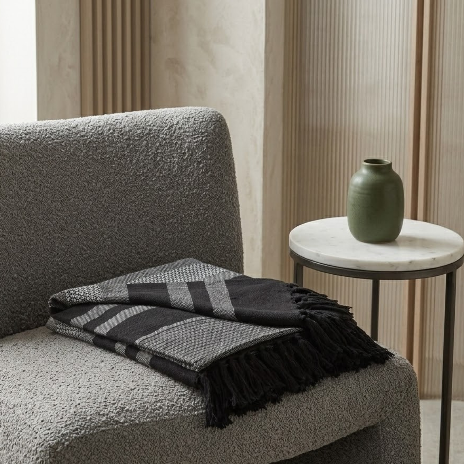 Keni Recycled Throw, Black