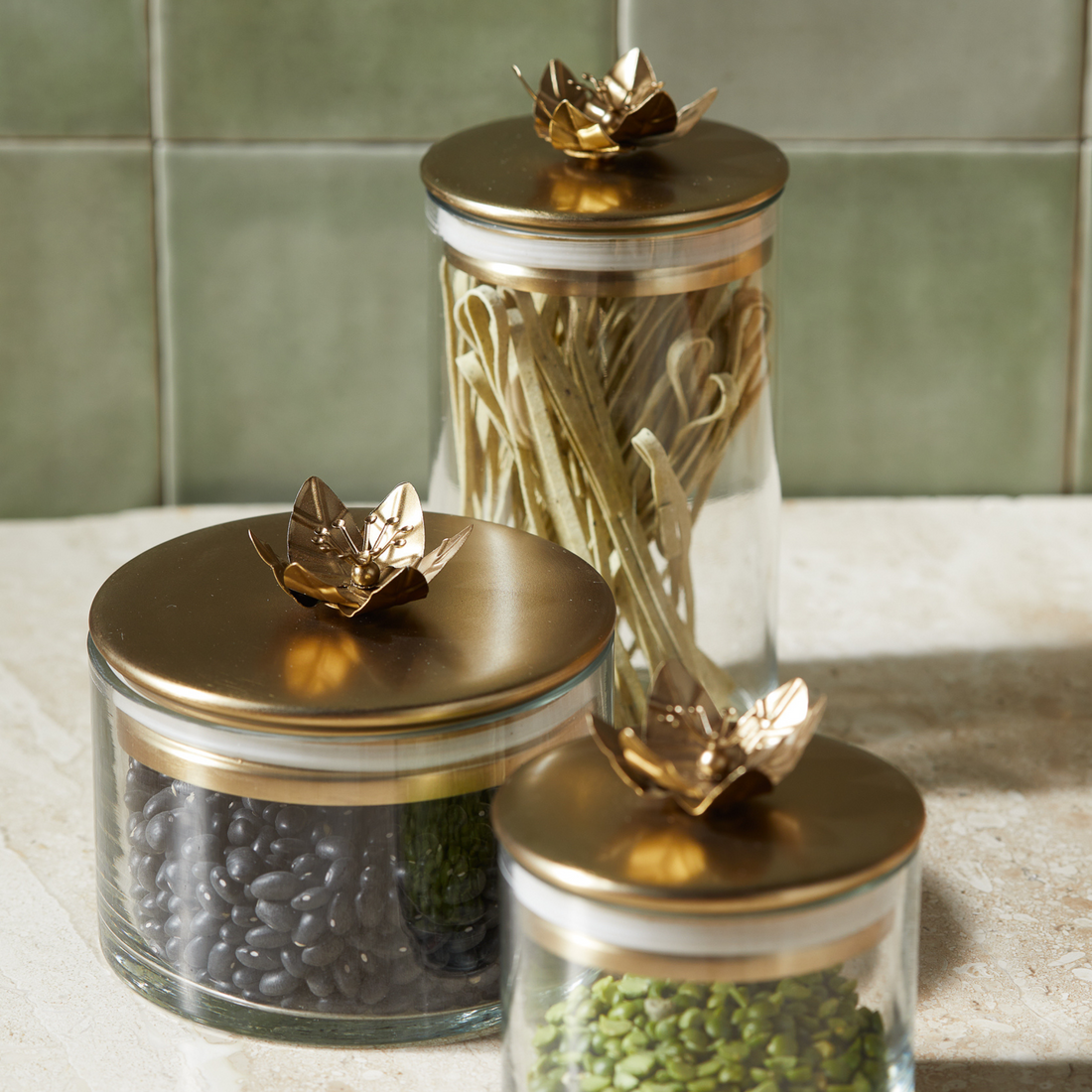 Lily Botanical Canister, Set of 3