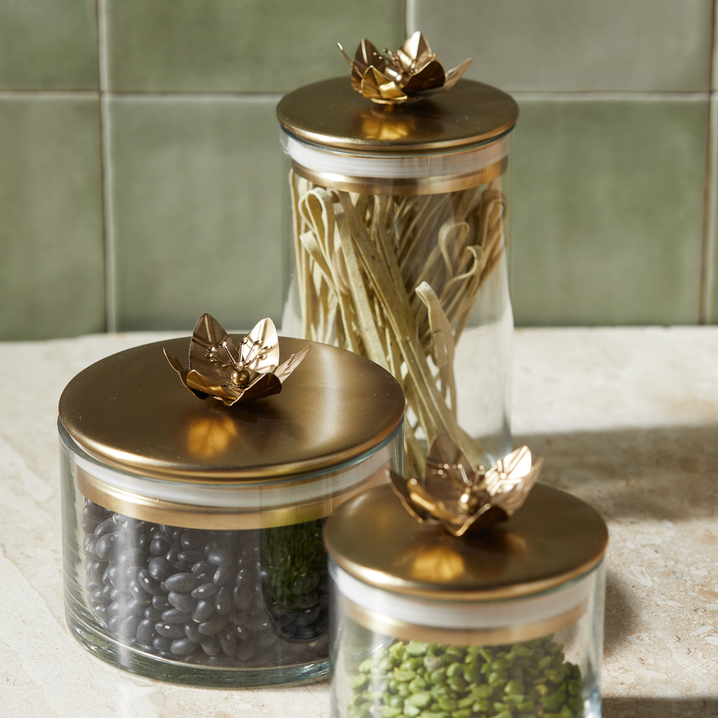 Lily Botanical Canister, Set of 3