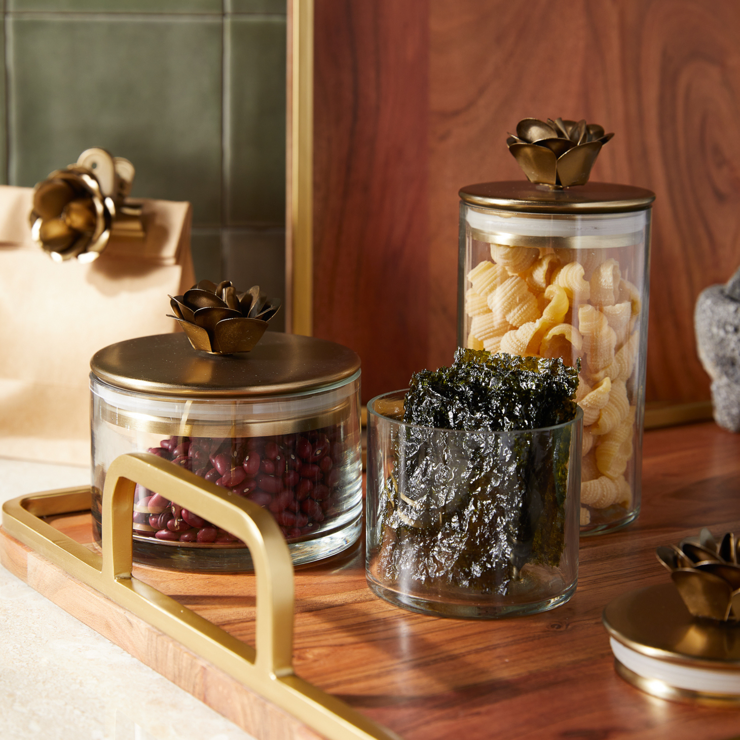 Rose Botanical Canister, Set of 3