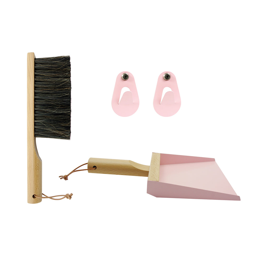 Andrée Jardin Mr. and Mrs. Clynk Light Pink Dustpan &amp; Brush &quot;Coffret&quot; Gift Set Andrée Jardin andree-jardin-mr-and-mrs-clynk-light-pink-dustpan-brush-coffret-gift-set - French Dry Goods