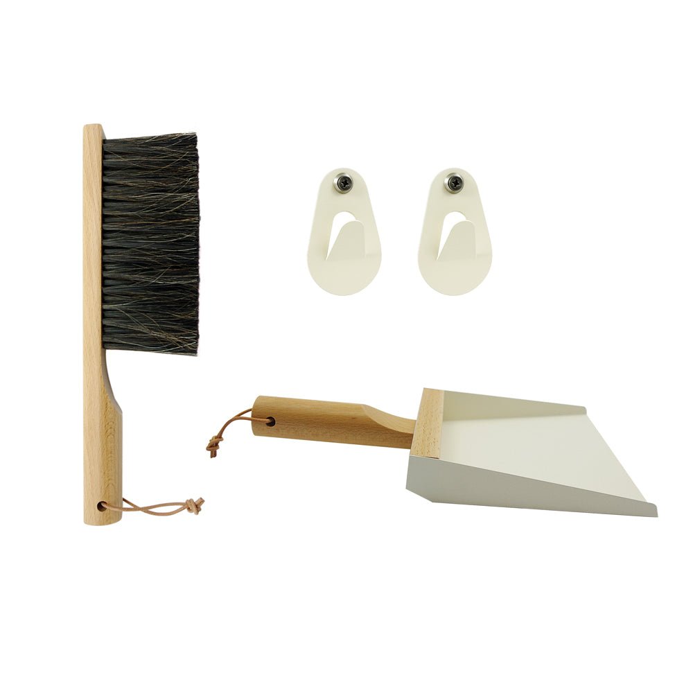 Andrée Jardin Mr. and Mrs. Clynk Cream Dustpan &amp; Brush "Coffret" Gift Set Andrée Jardin andree-jardin-mr-and-mrs-clynk-cream-dustpan-brush-coffret-gift-set - French Dry Goods