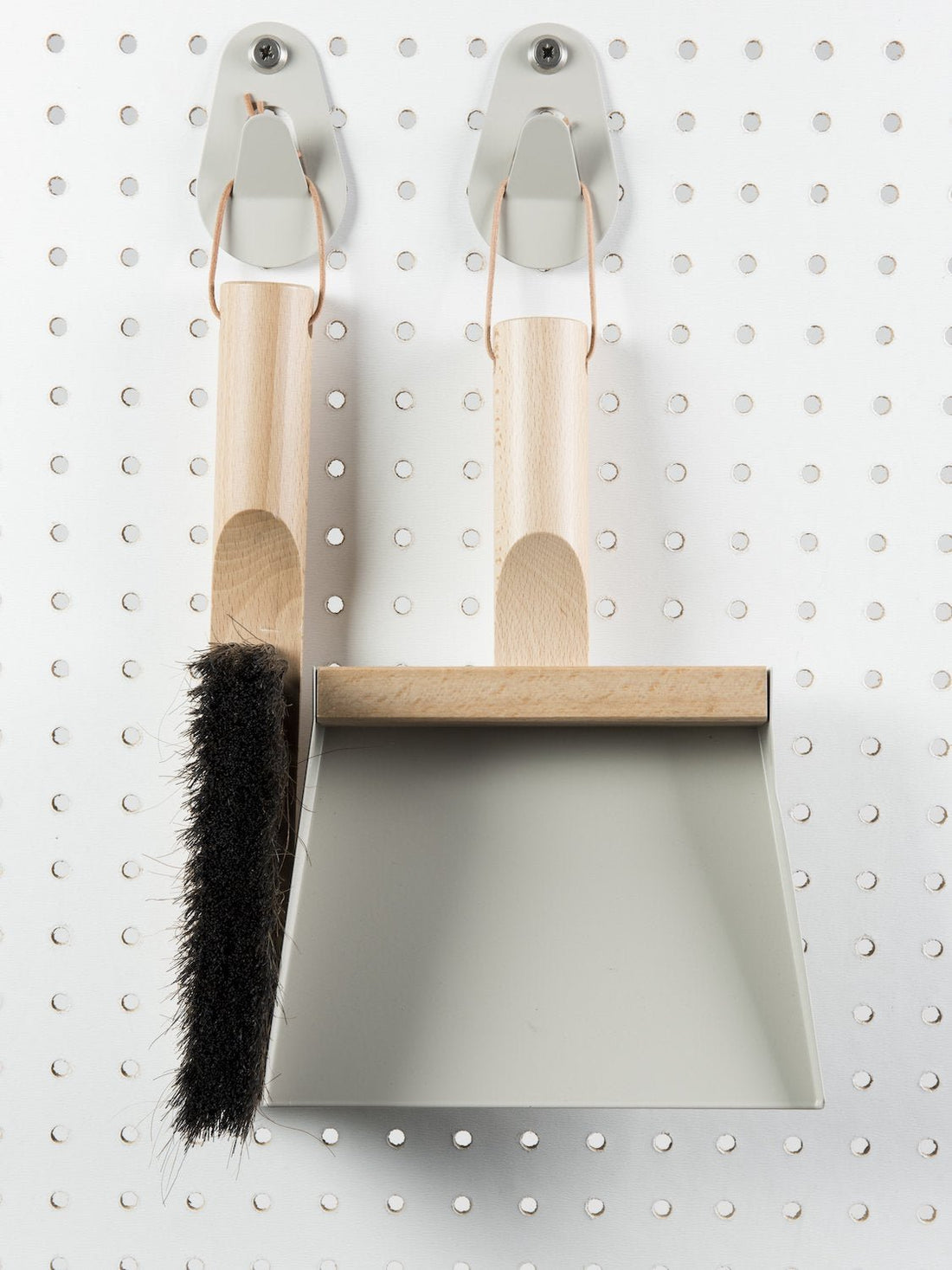 Andree Jardin &quot;Mr &amp; Mrs Clynk&quot; Gray Hand Brush, Dustpan and Wall Hooks  