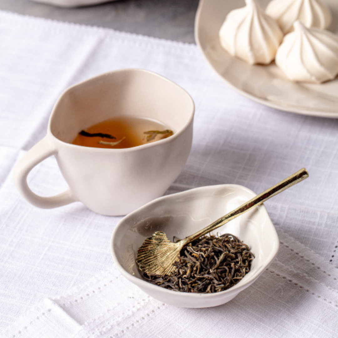 Gingko Mini Spoons, Gold, Set of 4