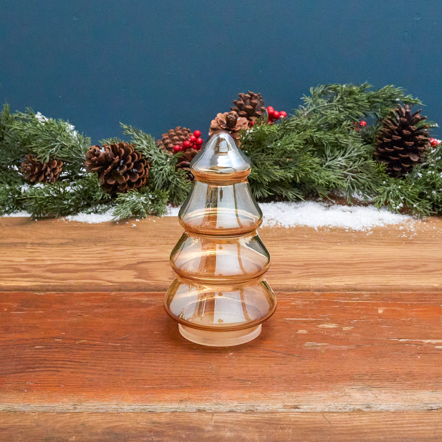 Gold Luster Glass Tree Canister
