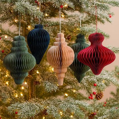 Recycled Paper Large Ornaments, Set of 5