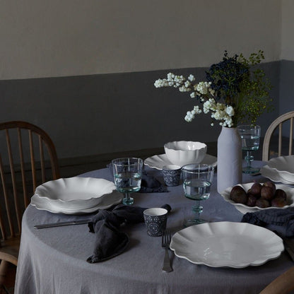 Rosa Dinner Plate, White, Set of 4