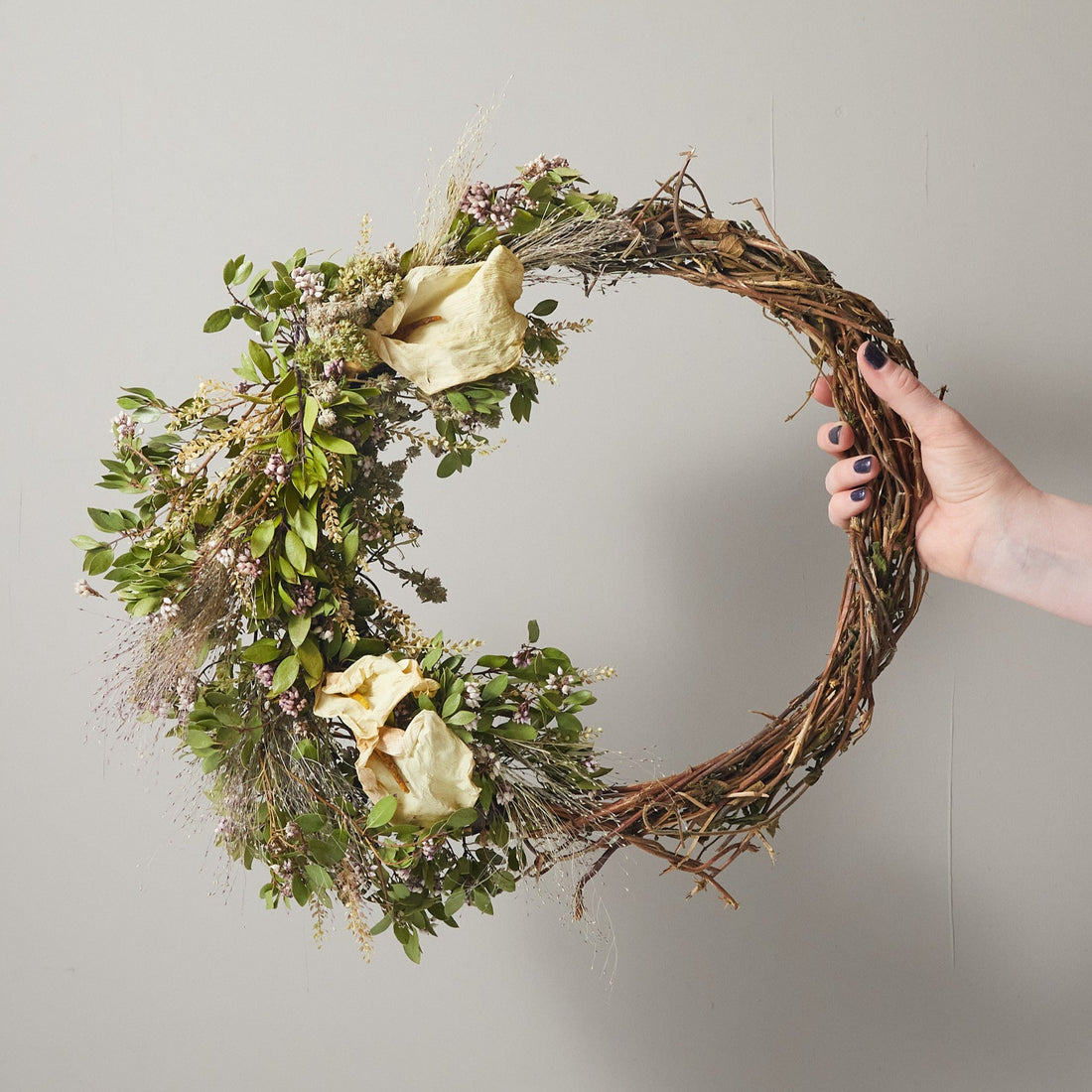Foraged Honeysuckle and Calla Lily Wreath