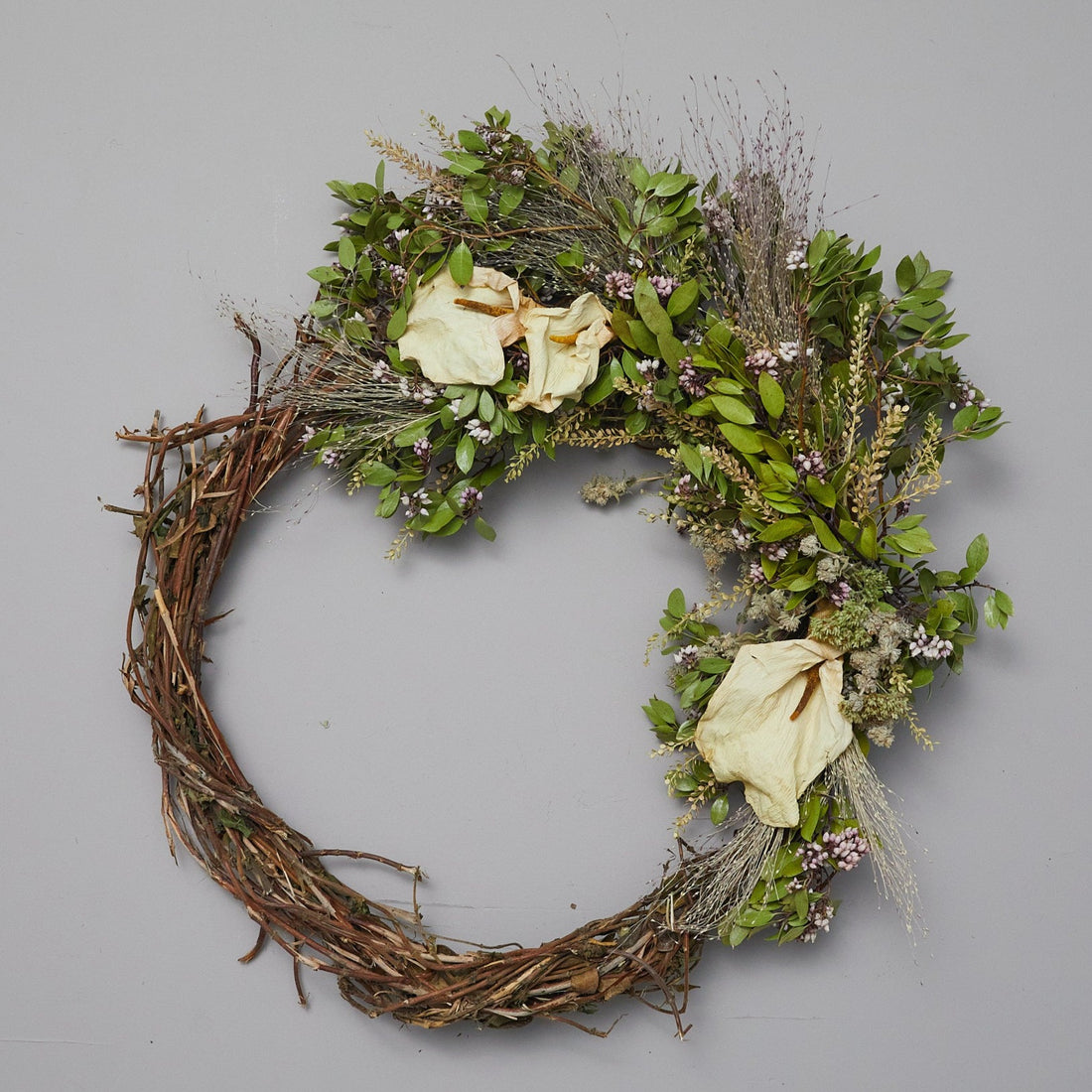 Foraged Honeysuckle and Calla Lily Wreath