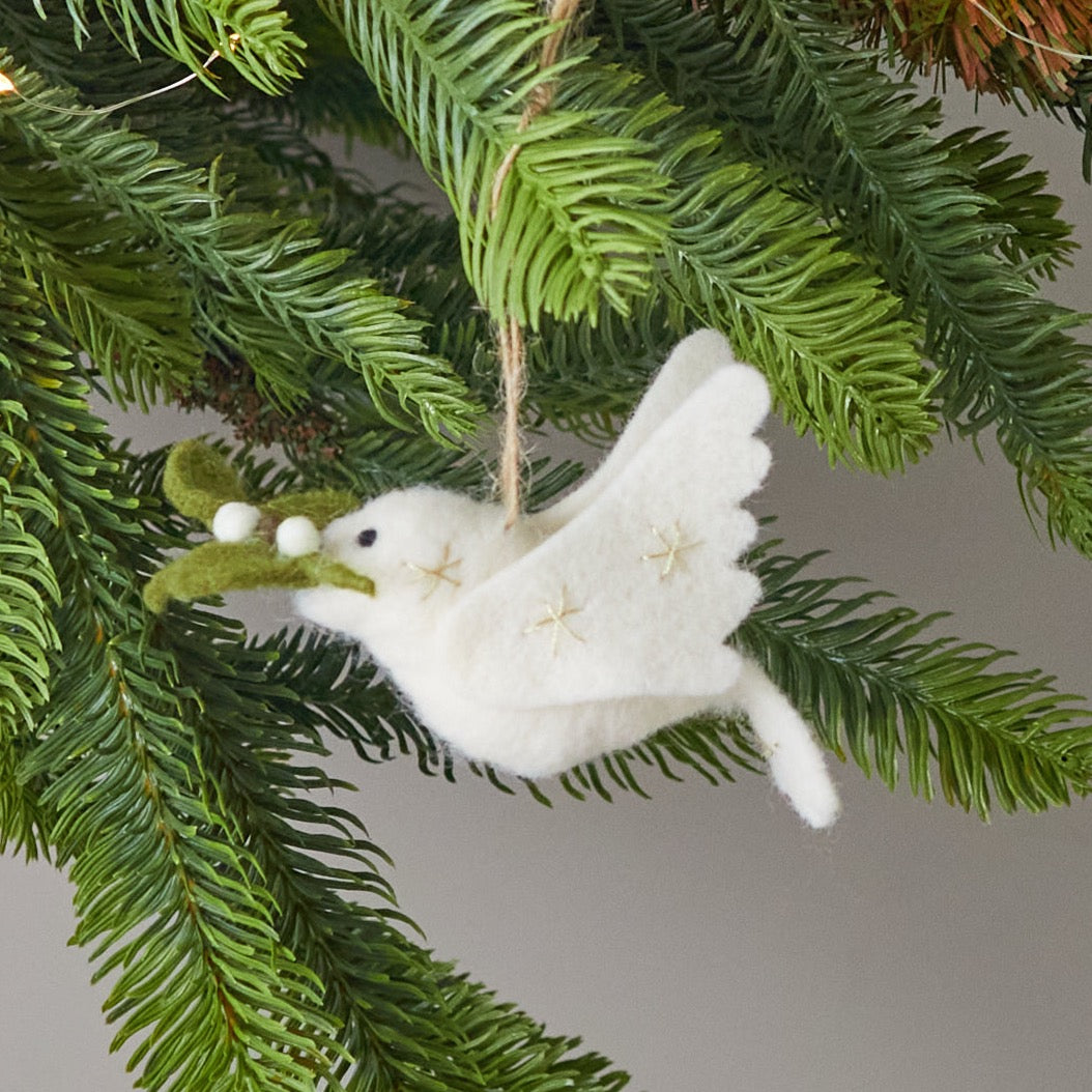 Felt Peaceful Dove Ornament
