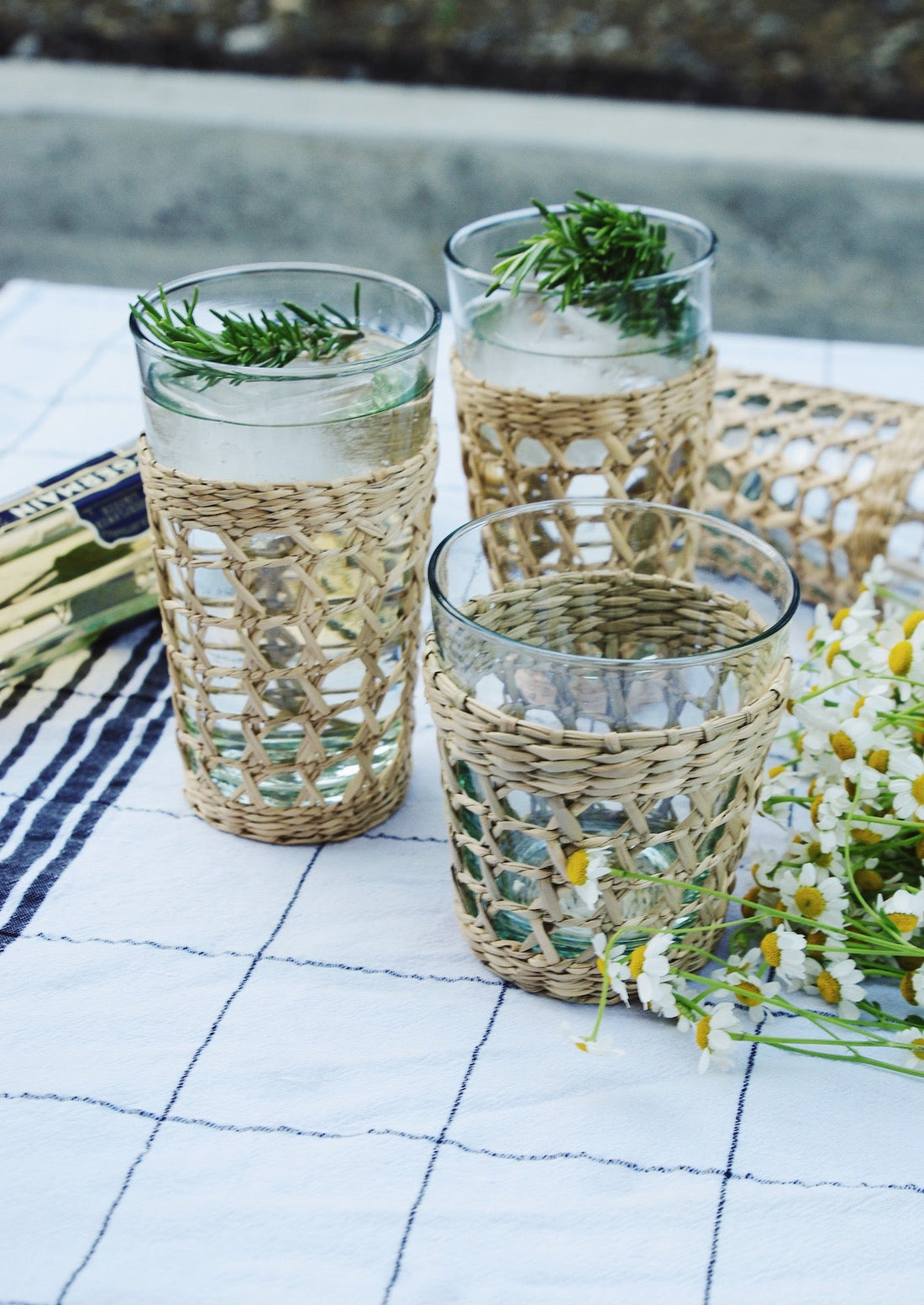 Seagrass Cage Highball Glass , Set of 4