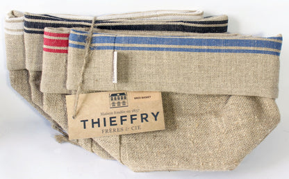 Thieffry Blue Monogramme Linen Bread Bag - French Dry Goods