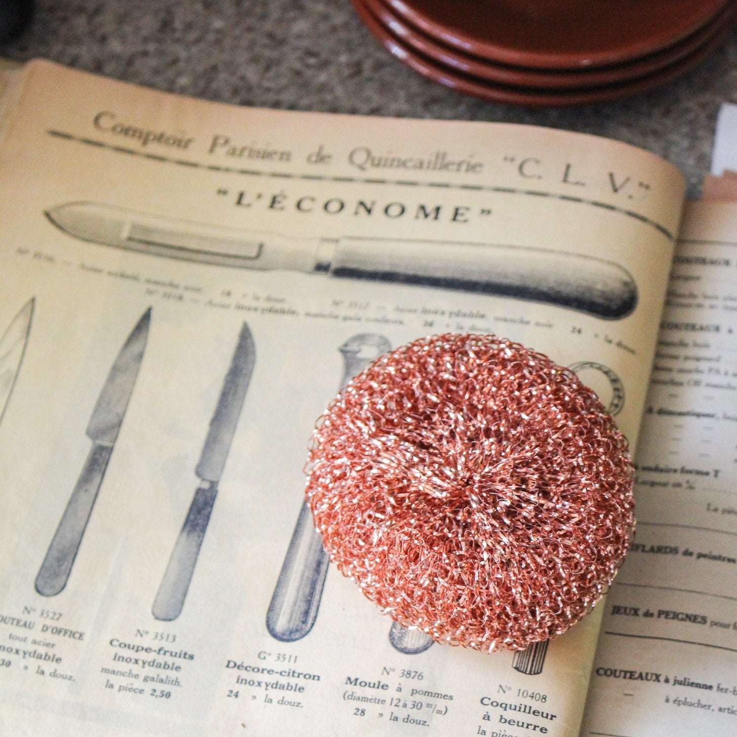 Andrée Jardin Tradition Copper Scrubber (Set of 3) Andrée Jardin andree-jardin-tradition-copper-scrubber-set-of-3 - French Dry Goods