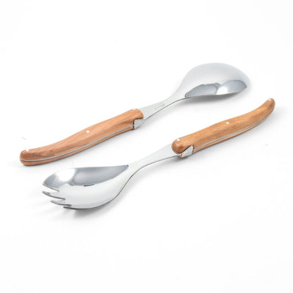 Laguiole Salad Serving Set Olivewood, in wooden box