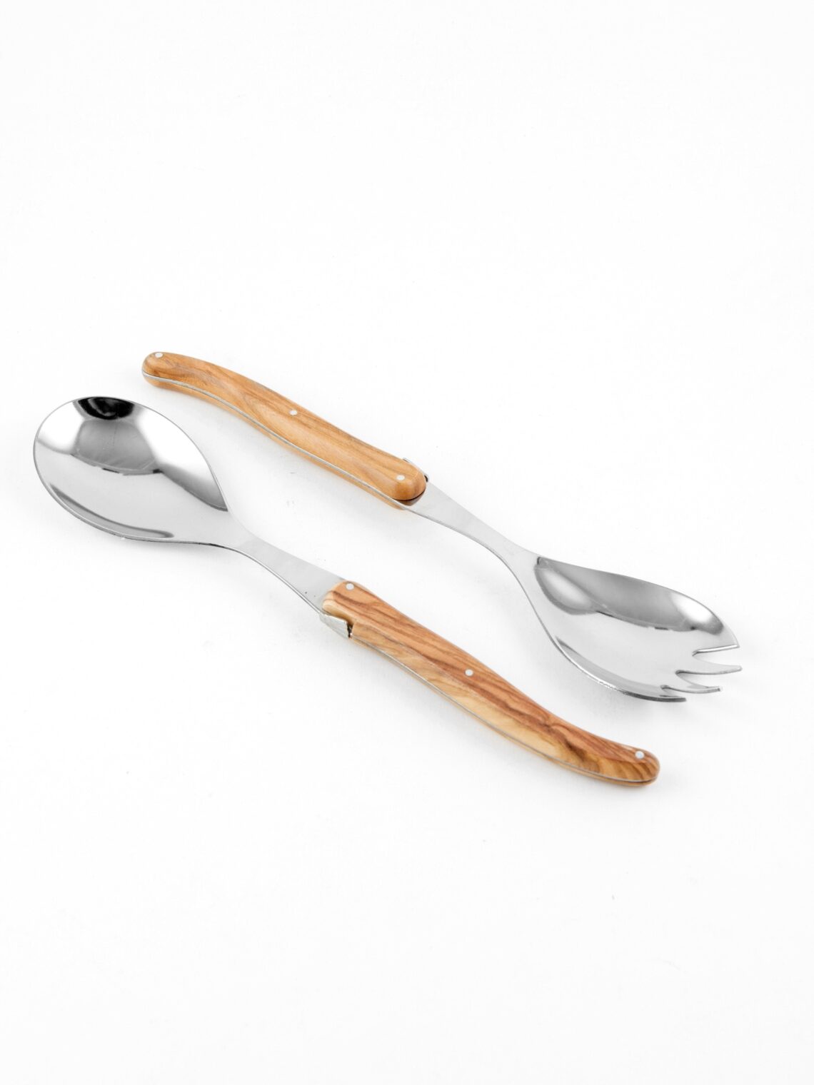 Laguiole Salad Serving Set Olivewood, in wooden box