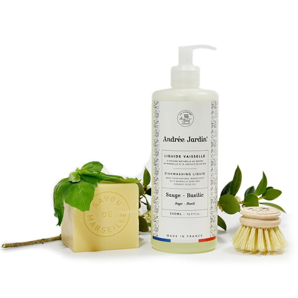 Andrée Jardin Liquid Dish Soap - Sage &amp; Basil 500ml (Set of 2) Andrée Jardin andree-jardin-liquid-dish-soap-sage-basil-500ml-set-of-2 - French Dry Goods