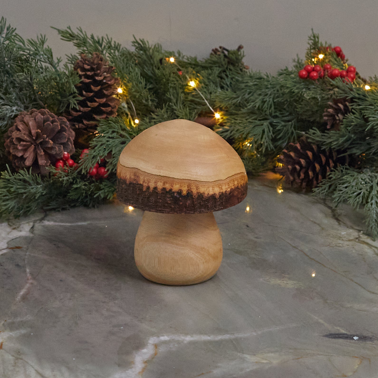 Kiln Mango Wood Mushroom, Small