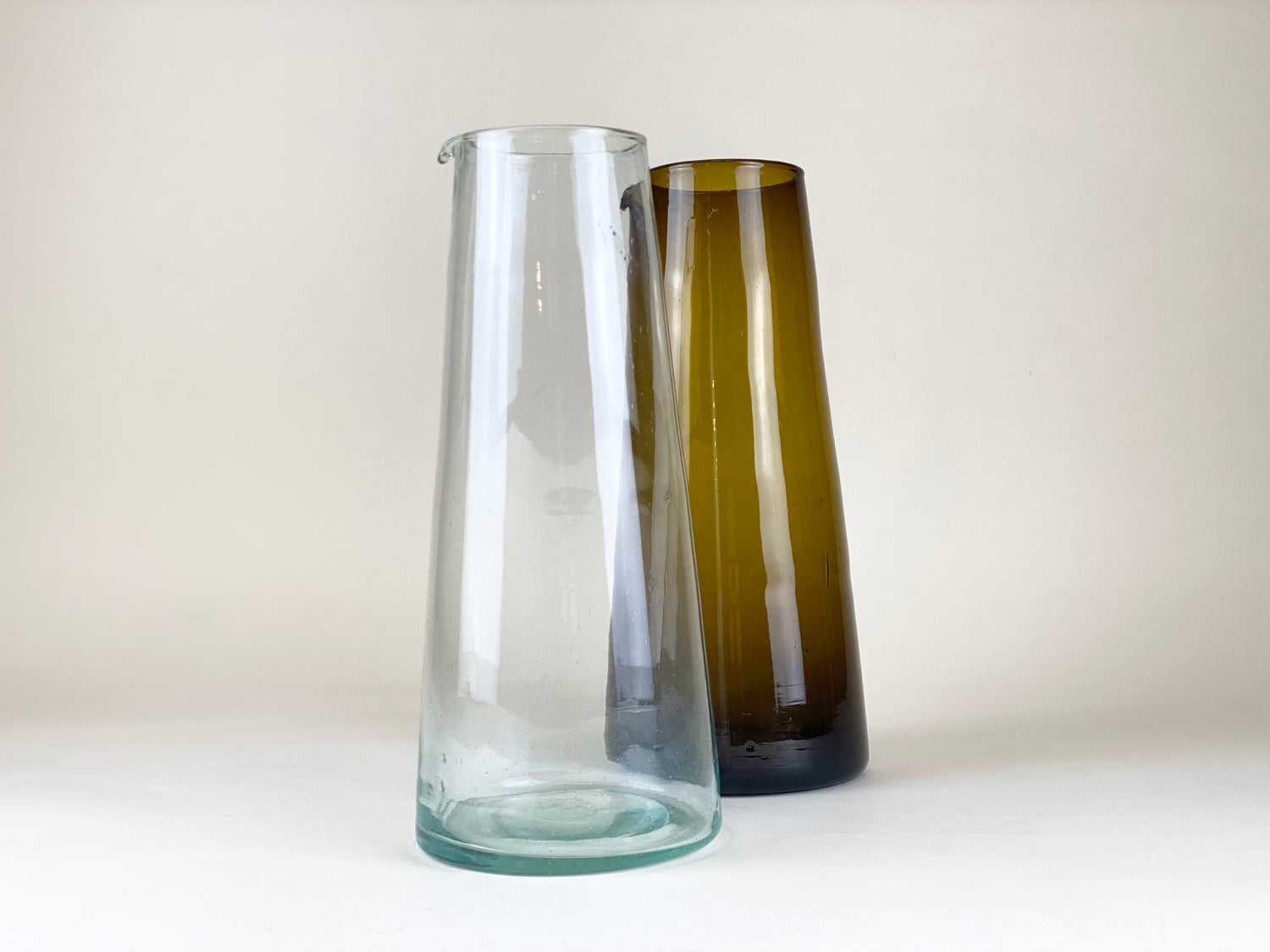 Beldi Large Tapered Carafe Brown Glass Kessy Beldi Brand_Kessy Beldi Brand_Une Vie Nomade Carafes Kitchen_Drinkware Wine Glasses PhotoJul27_120319PM