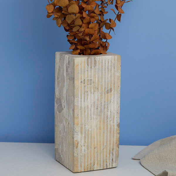 Ataca Marble Ribbed Vase