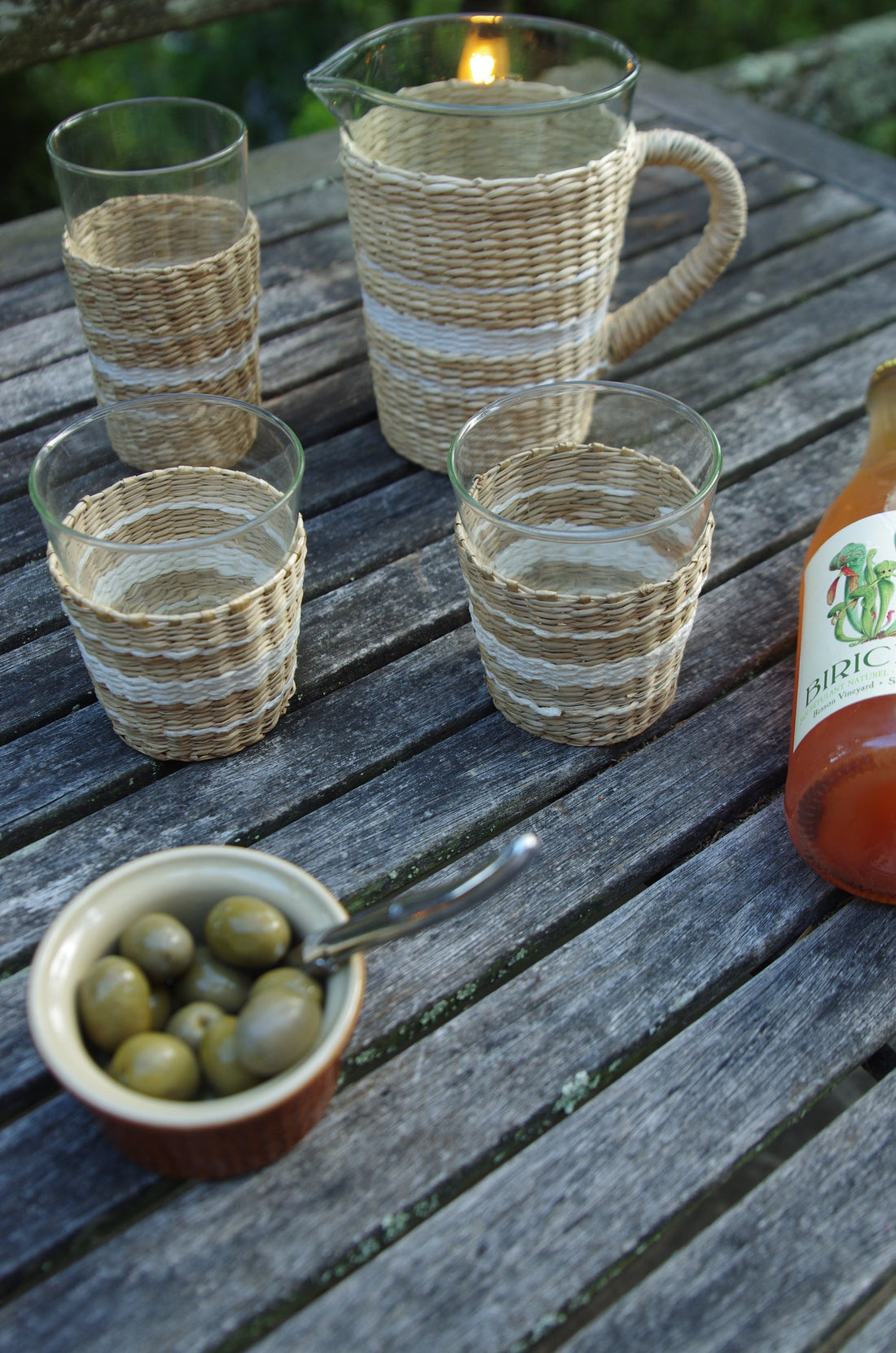 White Collection Seagrass Wide Tumbler (Now 25% off!) Glass Seagrass Brand_Seagrass &amp; Rattan Kitchen_Drinkware lm New Arrivals Seagrass Tumblers &amp; Highballs Seagrass_White_Stripe_Highball_Glass-IMGP5427-1987x3000