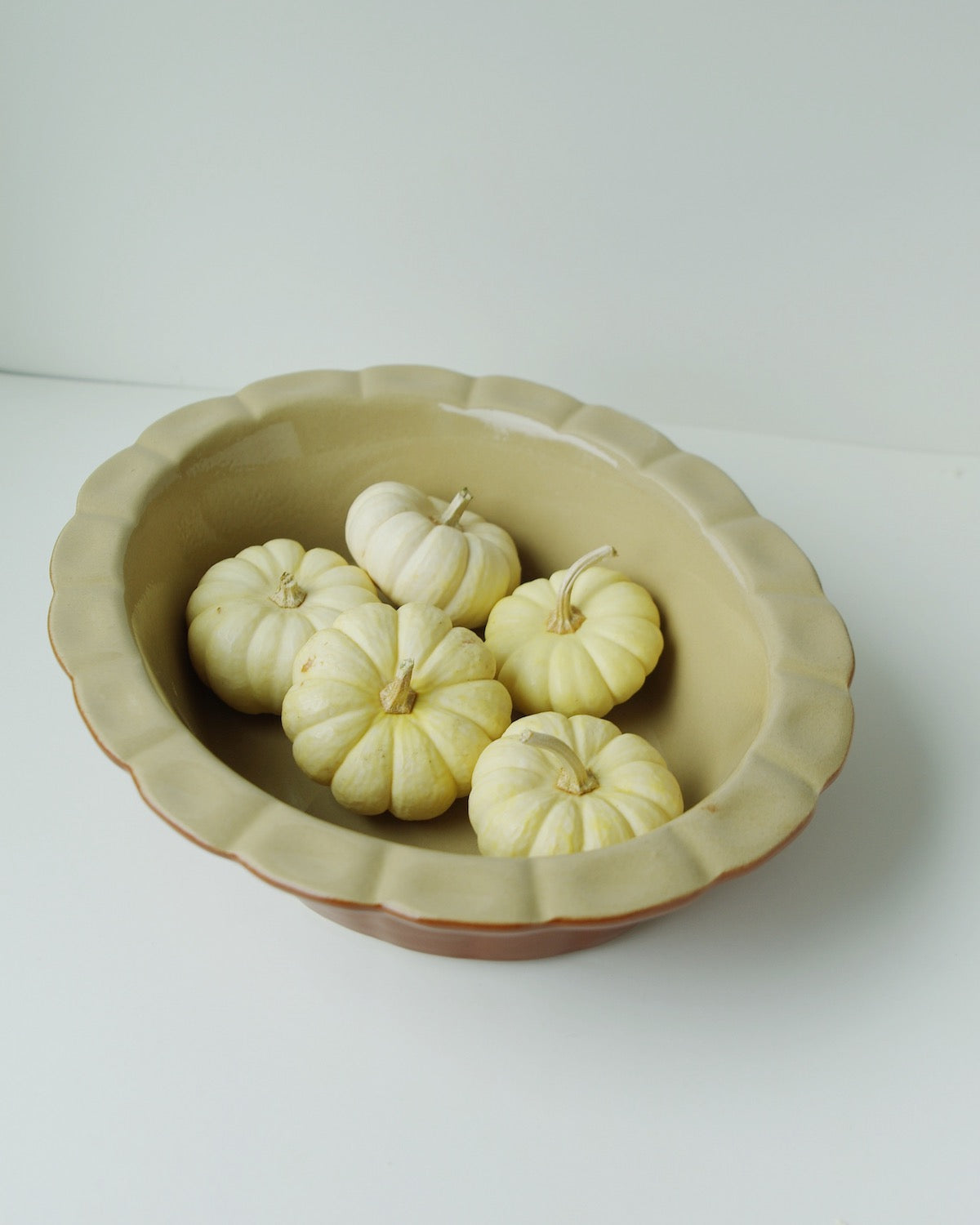 Vintage French Stoneware Oval Pie Dish Small (0.8 L)- BROWN