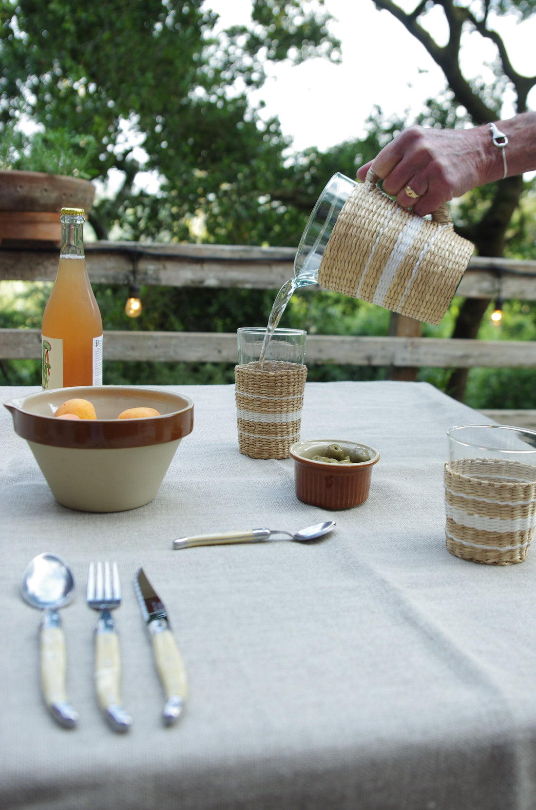 White Collection Seagrass Pitcher (Now 25% off!) Glass Seagrass Brand_Seagrass &amp; Rattan Kitchen_Drinkware lm New Arrivals Seagrass Serving Pieces White_Stripe_Seagrass_Pitcher-IMGP5341-1987x3000