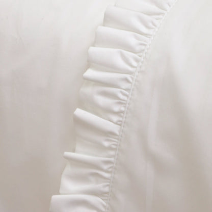 Audrey Ruffle Cotton Percale King Sheet Set, White