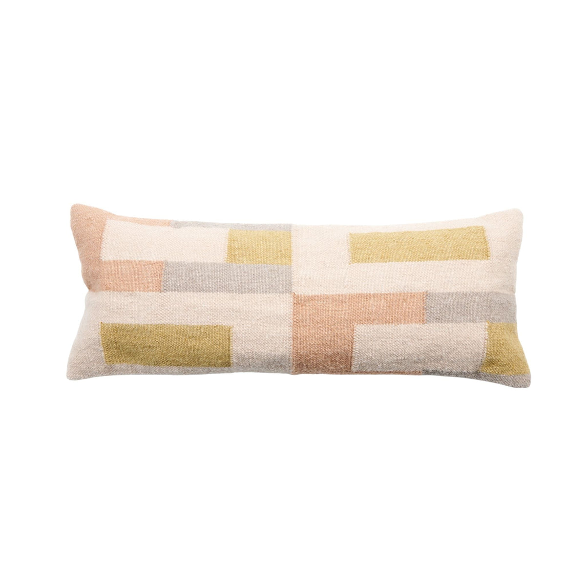 Shale Hand Woven Pastel Color Large Geometric Lumbar Pillow