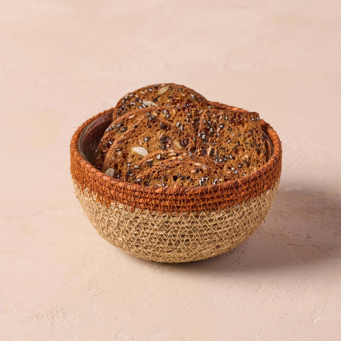 Hydra Woven Seagrass Bowl, Rust