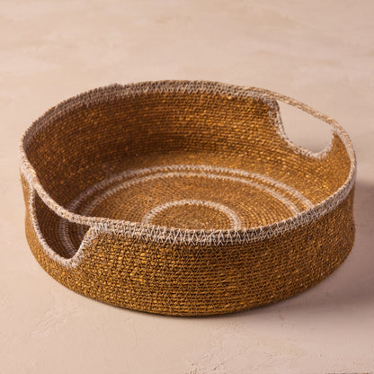 Hydra Woven Seagrass Tray, Marigold