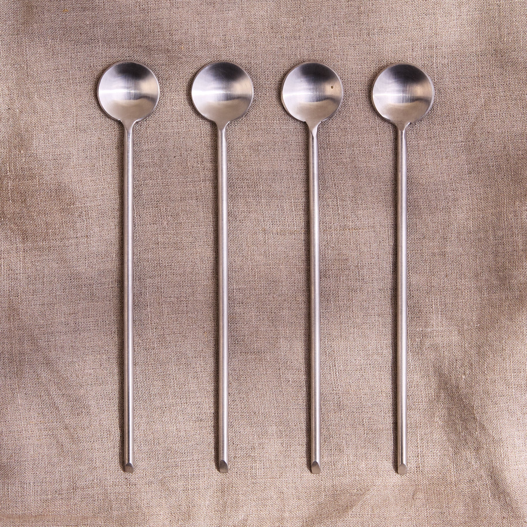 Thin Stainless Long Spoons, Set of 4