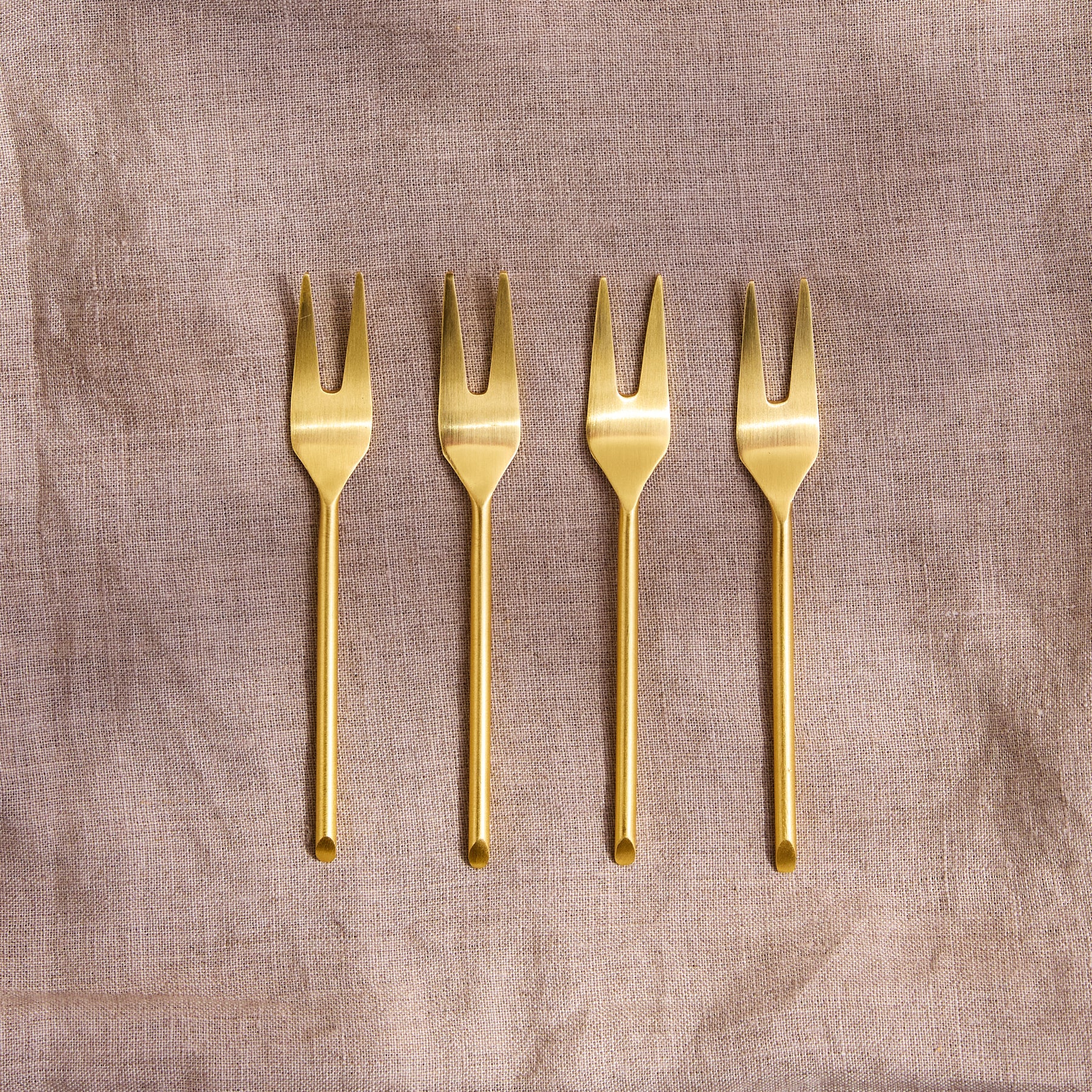 Thin Gold Small Forks, Set of 4