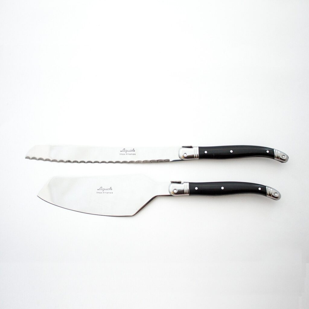 Laguiole Cake Serving Set, Black in Wooden Box