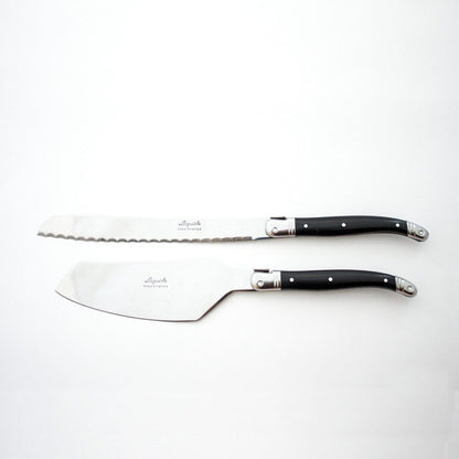 Laguiole Cake Serving Set, Black in Wooden Box