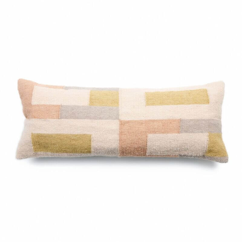 Shale Hand Woven Pastel Color Large Geometric Lumbar Pillow
