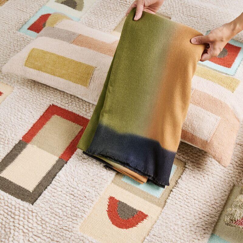 Shale Hand Woven Pastel Color Large Geometric Lumbar Pillow