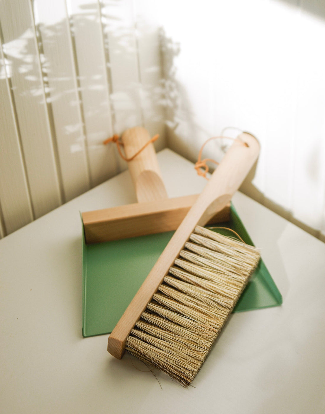 Andree Jardin NATURAL SAGE "Mr &amp; Mrs Clynk" Ã‚Â Hand Brush, Dustpan and Wall Hooks