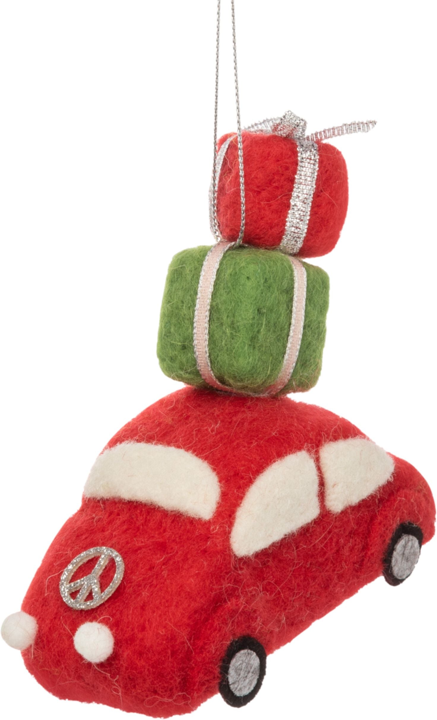 Felt Buggy With Gifts Ornament