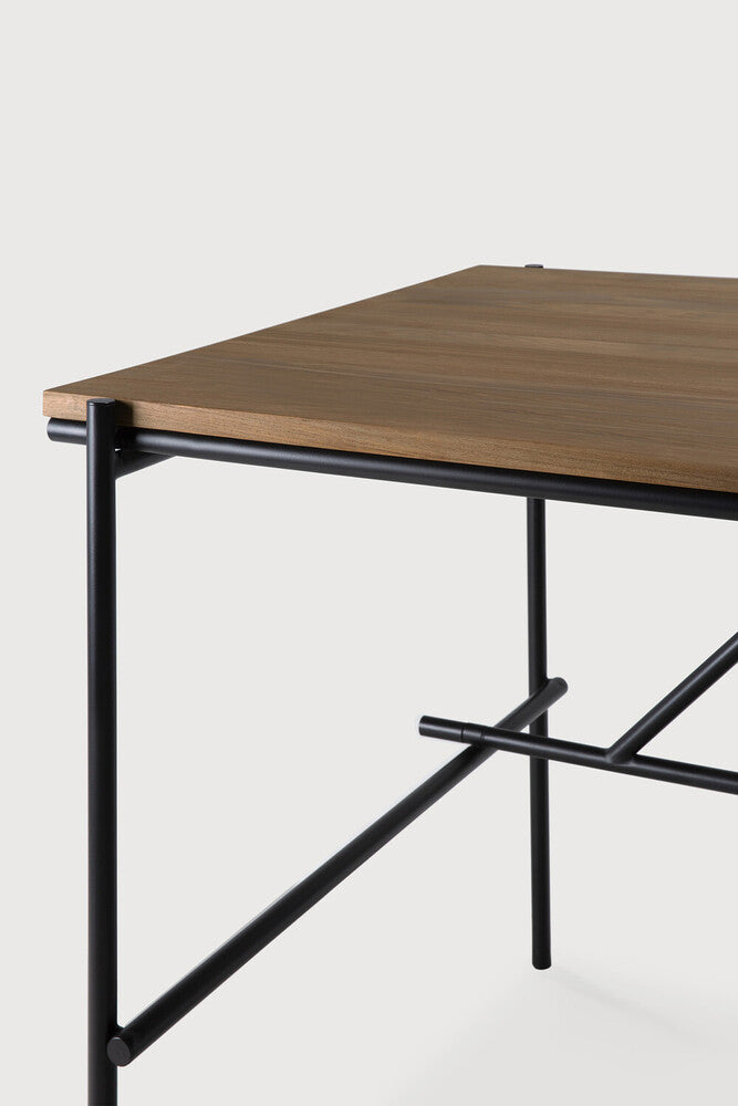 Oscar desk - teak - rectangular - with cable management